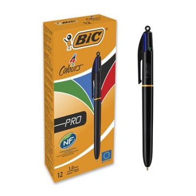 Guľôčkové pero, 0,32 mm, stláčací mechanizmus, štvorfarebné, BIC "4 Colours Pro"