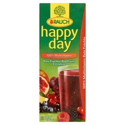 Džús, 100%, 0,2 l, RAUCH "Happy day", červený multivitamín