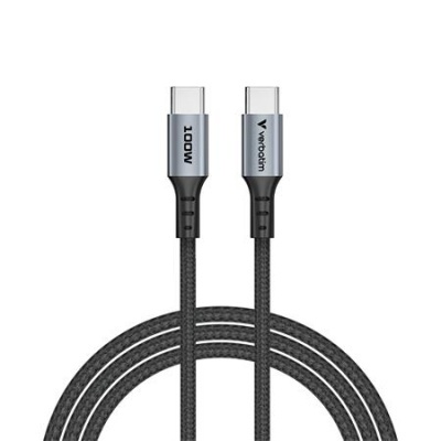 USB kábel, USB-C – USB-C, 1,2 m, 100 W, VERBATIM, čierny