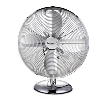 Stolný ventilátor, 30 cm, 45 W, TECHWOOD, chróm