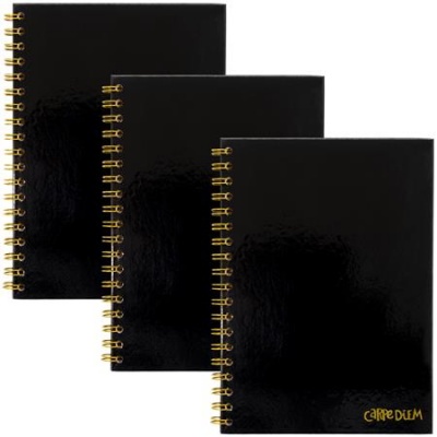 Špirálový zošit, B5, linajkový, 80 listov, FSC, PUKKA PAD "Carpe Diem", čierny