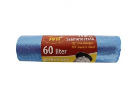 Vrecia na odpadky, 60 l, 20 ks, 55x65 cm, 9 µ, TUTI, modrá